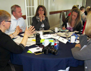 Table discussion at the St. John's board governance boot camp.