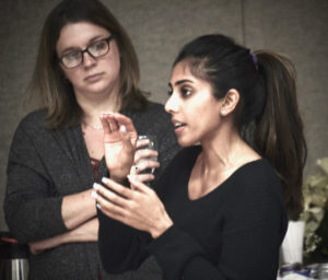 Ashna Jinah (right) of the Elgin-St. Thomas Public Health Unit, takes part in one of the discussions at EvalU Stratford.